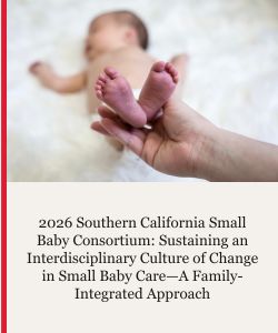 2026 Southern California Small Baby Consortium: Sustaining an Interdisciplinary Culture of Change in Small Baby Care—A Family-Integrated Approach Banner